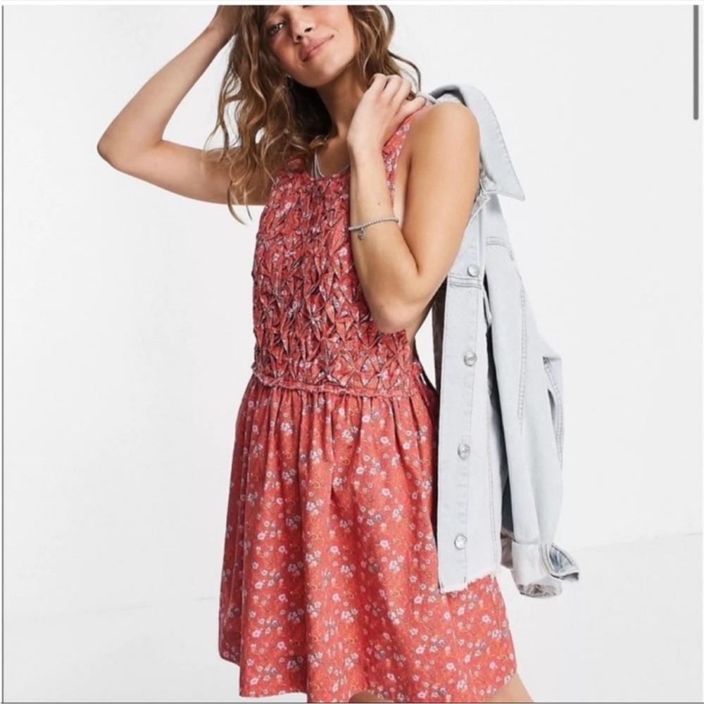 Free People Petunia Backless floral smocked dress